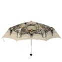 Awesome Skull With Flowers And Grunge Folding Umbrellas View3