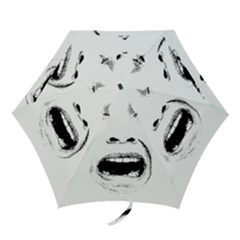 Scared Woman Expression Mini Folding Umbrellas by dflcprints