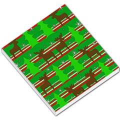 Christmas Trees And Reindeer Pattern Small Memo Pads by Valentinaart