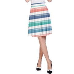 Summer Mood Striped Pattern A-line Skirt by DanaeStudio