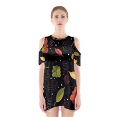 Autumn Flowers  Cutout Shoulder Dress by Valentinaart