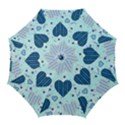 Light and Dark Blue Hearts Golf Umbrellas View1