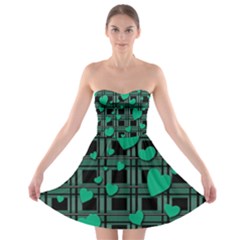 Green Love Strapless Bra Top Dress by Valentinaart