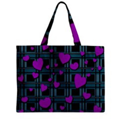Purple Love Zipper Mini Tote Bag by Valentinaart
