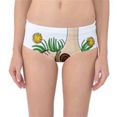 Barefoot In The Grass Mid-waist Bikini Bottoms by Valentinaart