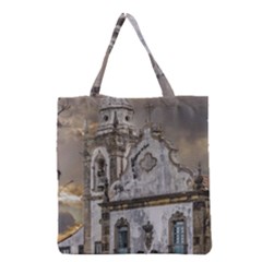 Exterior Facade Antique Colonial Church Olinda Brazil Grocery Tote Bag by dflcprints