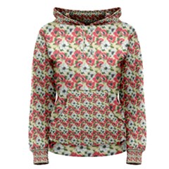 Gorgeous Red Flower Pattern  Women s Pullover Hoodie by Brittlevirginclothing