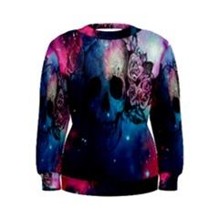 Colorful Space Skull Pattern Women s Sweatshirt by Brittlevirginclothing