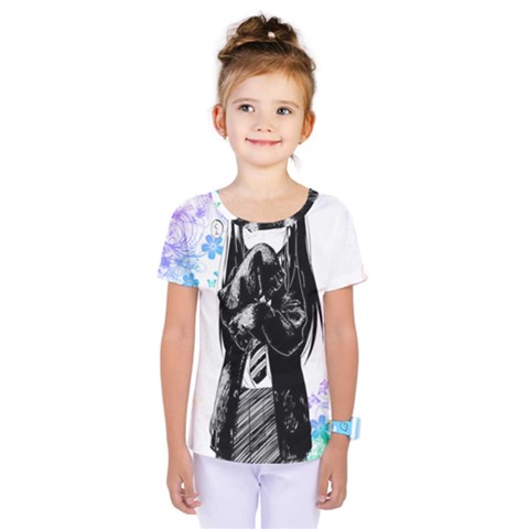 Shy Anime Girl Kids  One Piece Tee by Brittlevirginclothing