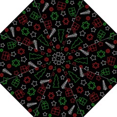 Green And  Red Xmas Pattern Folding Umbrellas by Valentinaart