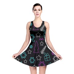 Creative Xmas Pattern Reversible Skater Dress
