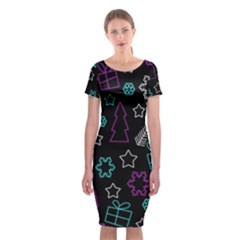 Creative Xmas Pattern Classic Short Sleeve Midi Dress by Valentinaart