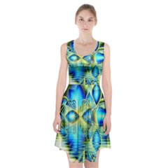 Crystal Lime Turquoise Heart Of Love, Abstract Racerback Midi Dress by DianeClancy