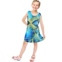 Crystal Lime Turquoise Heart Of Love, Abstract Kids  Tunic Dress View1