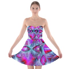 Crystal Northern Lights Palace, Abstract Ice  Strapless Bra Top Dress by DianeClancy