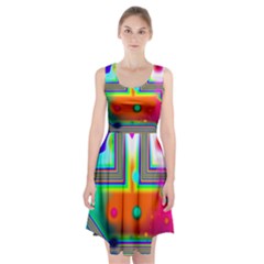Crossroads Of Awakening, Abstract Rainbow Doorway  Racerback Midi Dress by DianeClancy