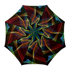 Peacock Symphony, Abstract Rainbow Music Golf Umbrellas by DianeClancy