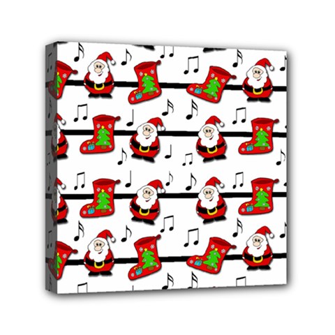 Xmas Song Pattern Mini Canvas 6  X 6  by Valentinaart