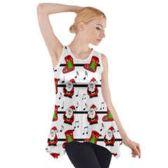 Xmas Song Pattern Side Drop Tank Tunic by Valentinaart