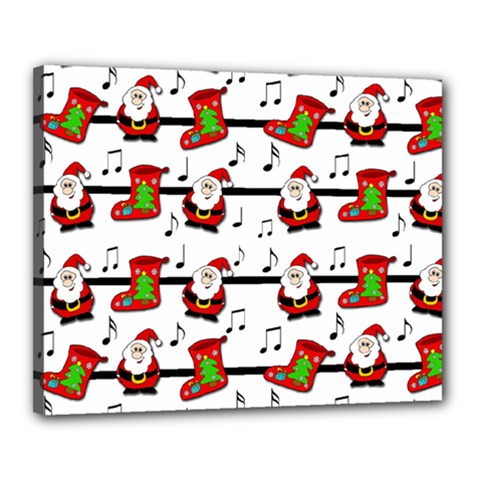 Xmas Song Pattern Canvas 20  X 16  by Valentinaart
