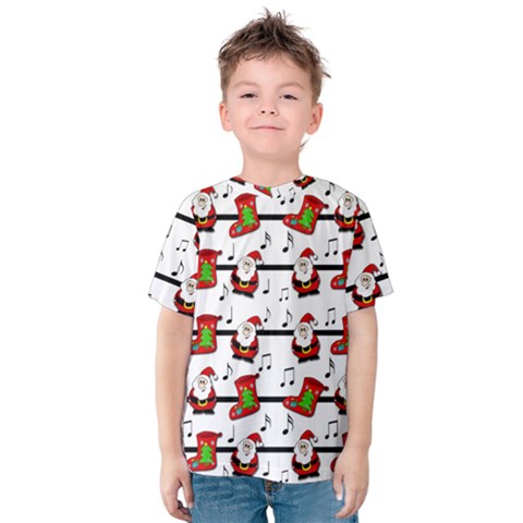 Xmas Song Pattern Kids  Cotton Tee by Valentinaart