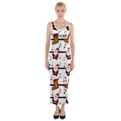 Xmas Song Pattern Fitted Maxi Dress by Valentinaart