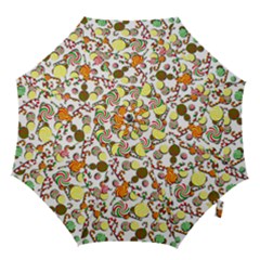 Xmas Candy Pattern Hook Handle Umbrellas (small) by Valentinaart