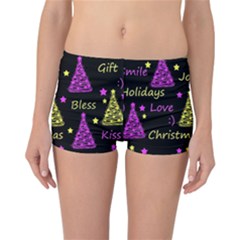 New Year Pattern - Yellow And Purple Reversible Bikini Bottoms by Valentinaart