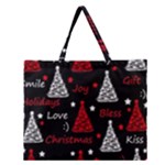 New Year pattern - red Zipper Large Tote Bag