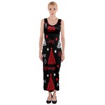 New Year pattern - red Fitted Maxi Dress