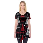 New Year pattern - red Short Sleeve Tunic 