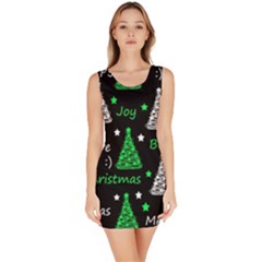 New Year Pattern - Green Sleeveless Bodycon Dress by Valentinaart