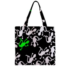 Green Lizards  Zipper Grocery Tote Bag by Valentinaart