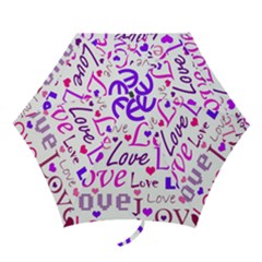 Love Pattern Mini Folding Umbrellas by Valentinaart