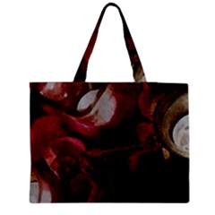 Dark Red Candlelight Candles Medium Tote Bag by yoursparklingshop