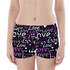 Valentine s Day Pattern - Purple Boyleg Bikini Wrap Bottoms by Valentinaart