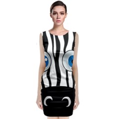 Blue Eye Zebra Classic Sleeveless Midi Dress by Valentinaart