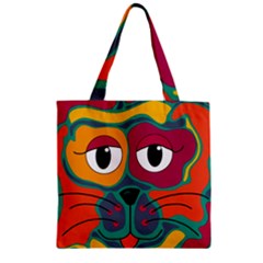 Colorful Cat 2  Zipper Grocery Tote Bag by Valentinaart
