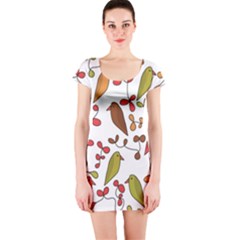 Birds And Flowers 3 Short Sleeve Bodycon Dress by Valentinaart