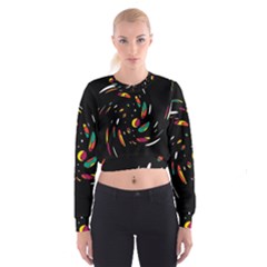 Colorful Twist Women s Cropped Sweatshirt by Valentinaart
