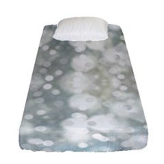 Light Circles, Blue Gray White Colors Fitted Sheet (single Size) by picsaspassion