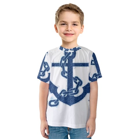 Blue Anchor Oil Painting Art Kids  Sport Mesh Tee by picsaspassion