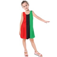 Kwanzaa Colors African American Red Black Green  Kids  Sleeveless Dress by yoursparklingshop