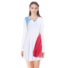Tricolor Banner Flag France, Blue White Red Watercolor Flare Dress by picsaspassion