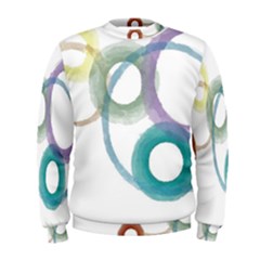 Rainbow Color Circles, Watercolor - Aquarel Painting Men s Sweatshirt by picsaspassion