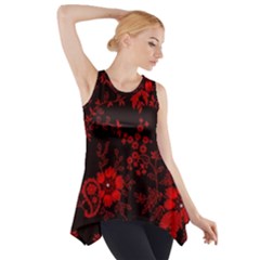 Small Red Roses Side Drop Tank Tunic by Brittlevirginclothing