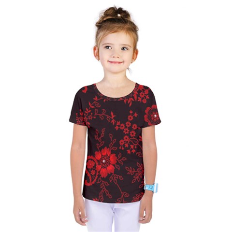 Small Red Roses Kids  One Piece Tee by Brittlevirginclothing