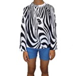 Animal Cute Pattern Art Zebra Kids  Long Sleeve Swimwear