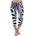 Animal Cute Pattern Art Zebra Capri Winter Leggings 