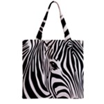 Animal Cute Pattern Art Zebra Zipper Grocery Tote Bag